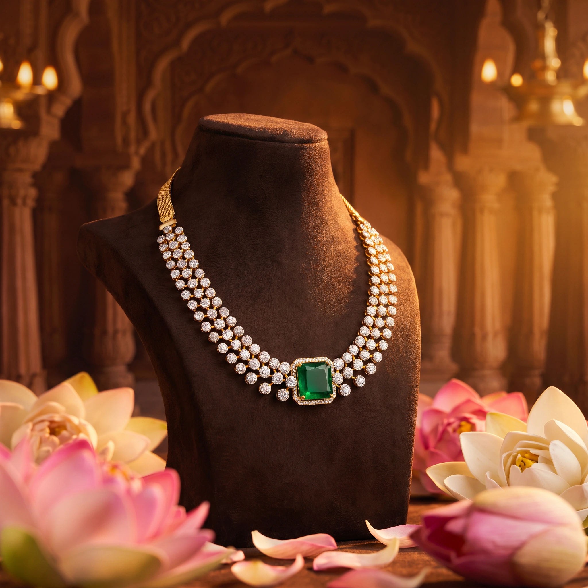 Emerald necklace still life