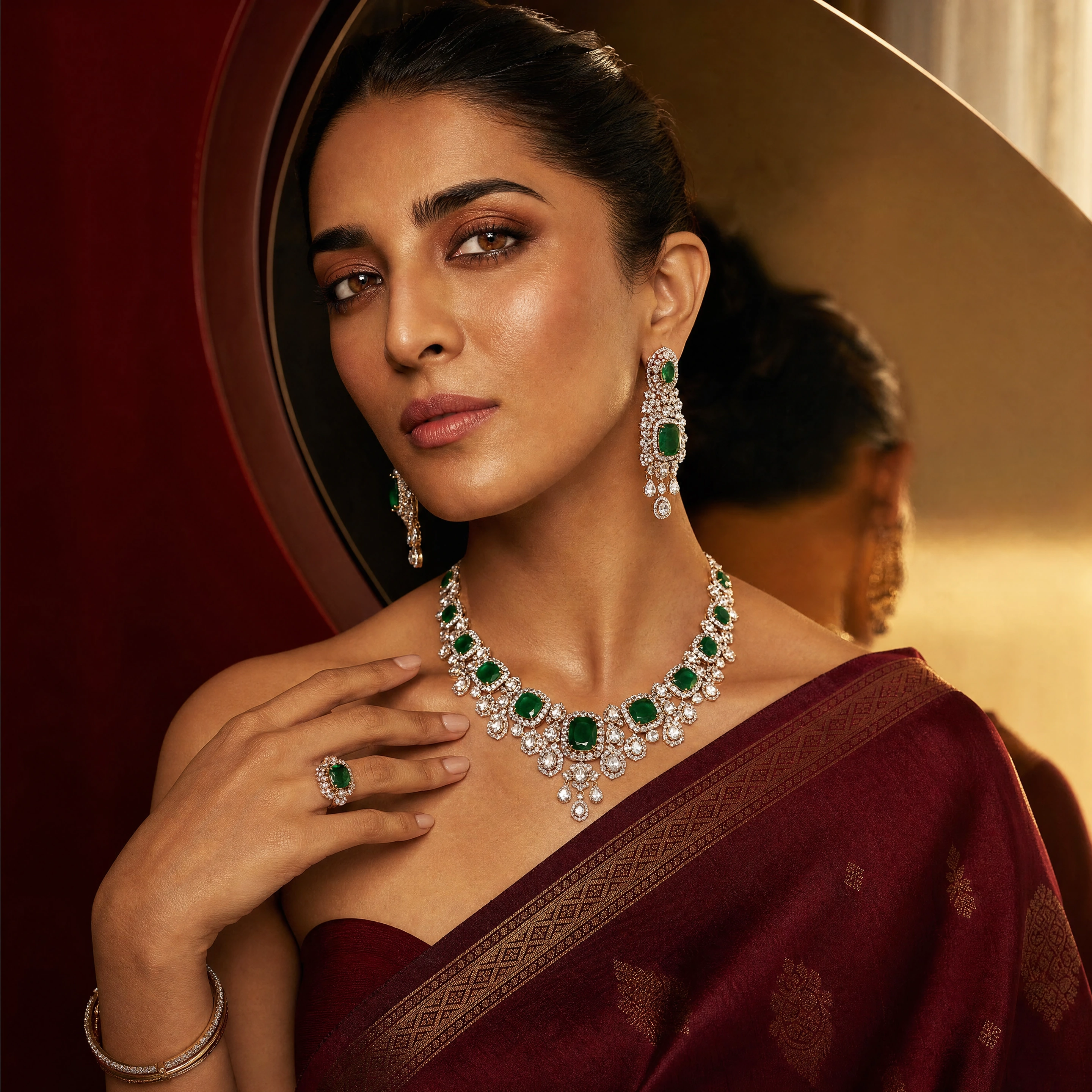 Emerald high jewellery portrait