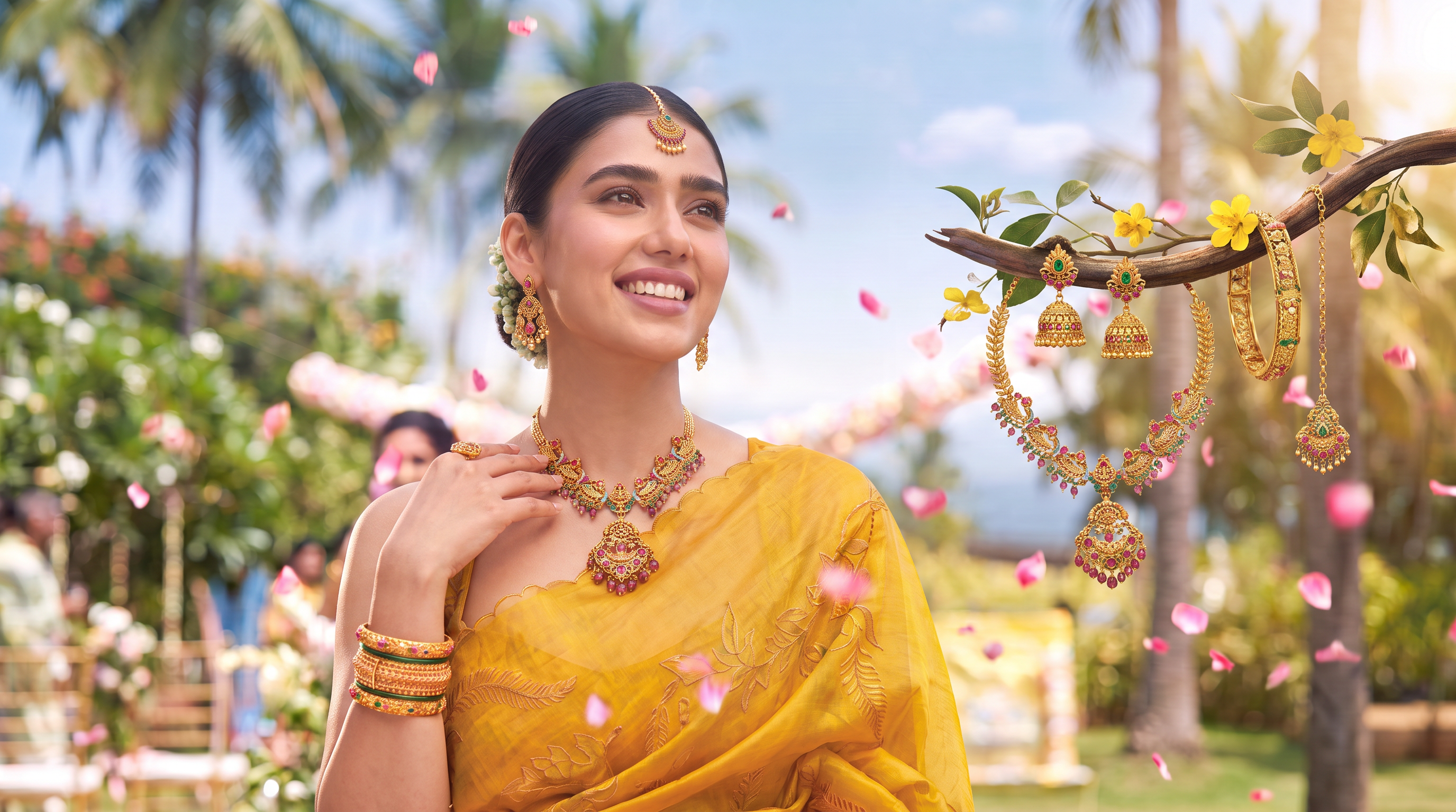Jewellery campaign with curated product display