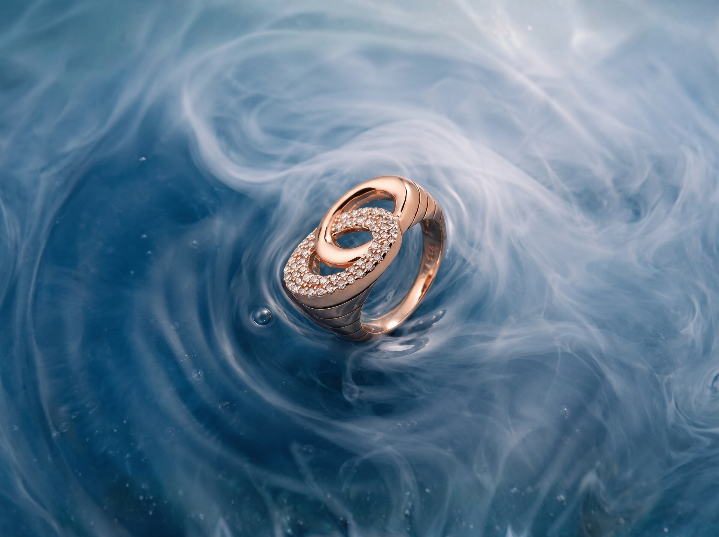 Rose gold interlocking ring product image